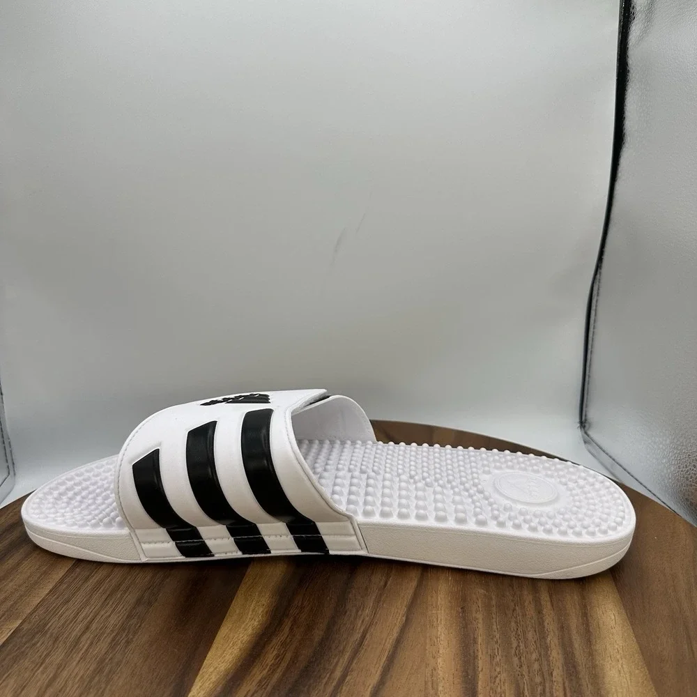 Adidas Adissage‎ Slip On Sandals Slides White Black Casual Beach F35573 Men's 17
